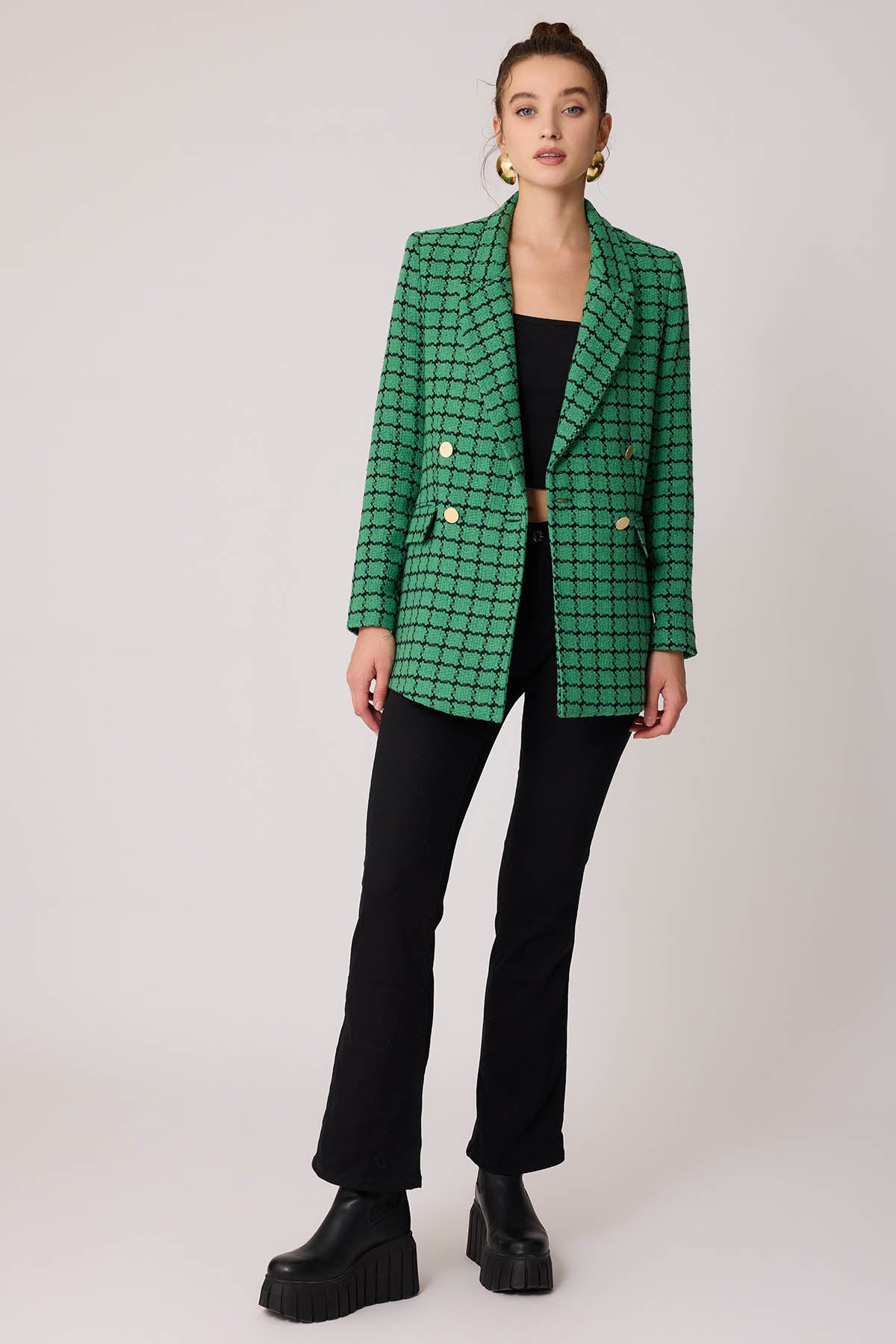 GOLD BUTTON PATTERNED JACKET