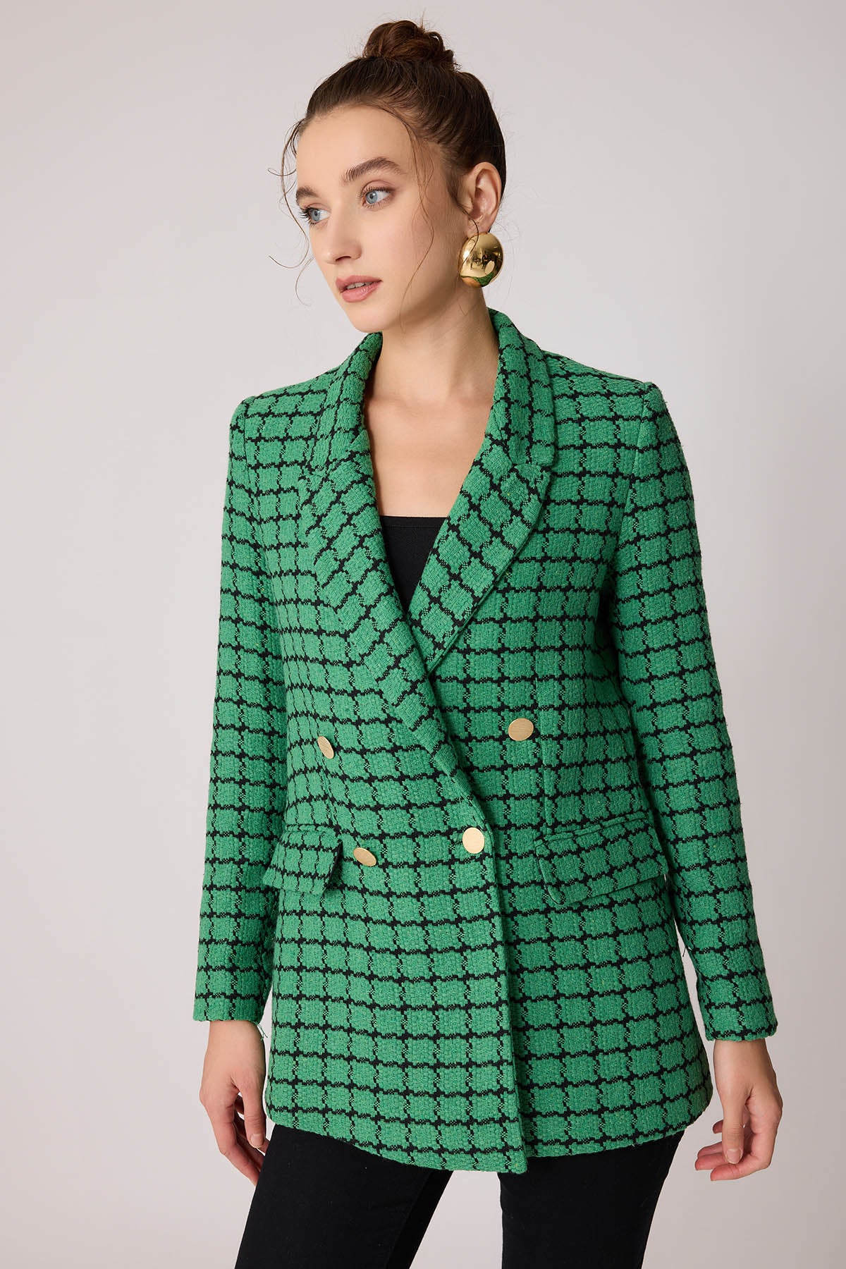 GOLD BUTTON PATTERNED JACKET