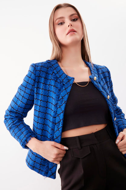 GOLD BUTTON PATTERNED CLASSY JACKET