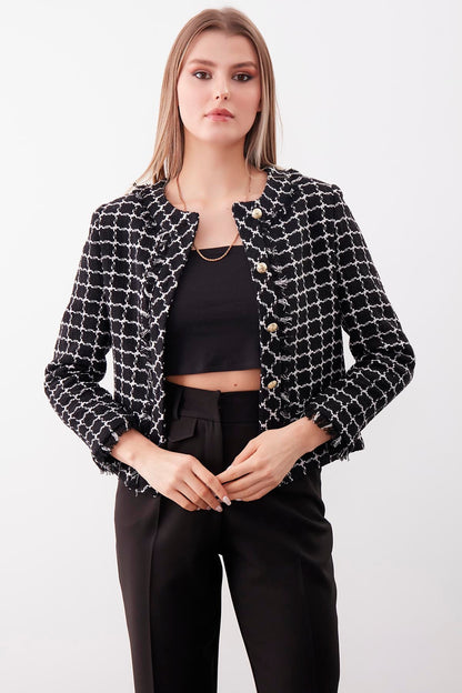 GOLD BUTTON PATTERNED CLASSY JACKET