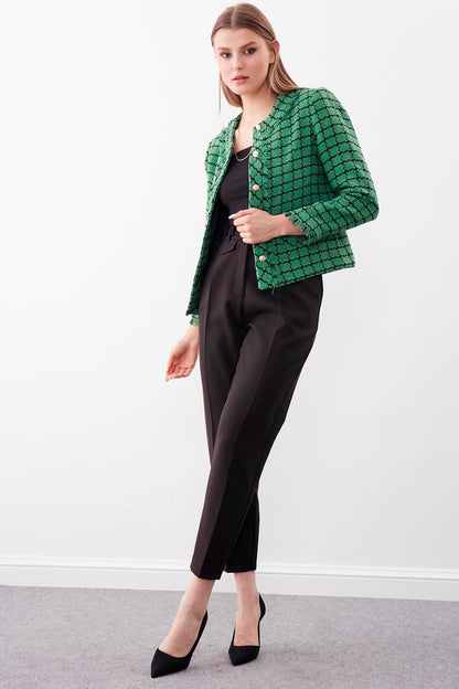 GOLD BUTTON PATTERNED CLASSY JACKET