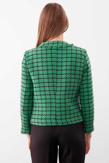 GOLD BUTTON PATTERNED CLASSY JACKET