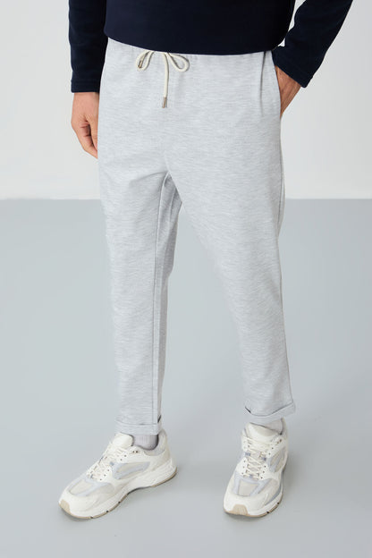 Textured Gray Surface Standard Fit Men's Tracksuit Bottom - 82154