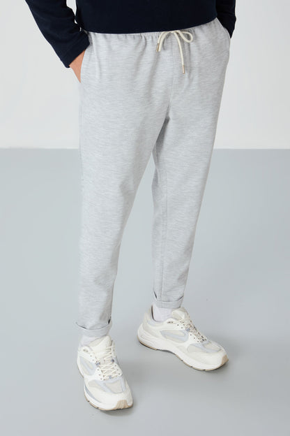 Textured Gray Surface Standard Fit Men's Tracksuit Bottom - 82154