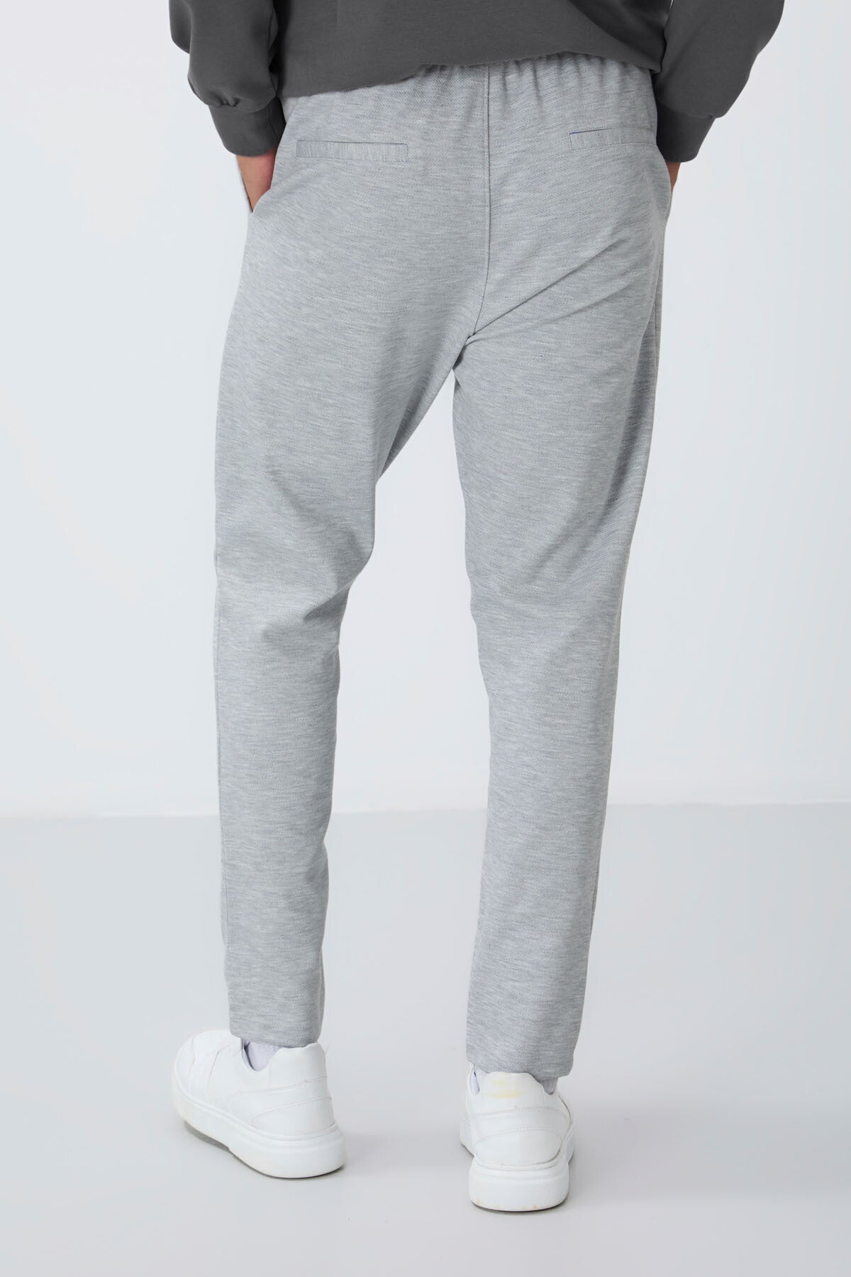 Textured Grey Surface Standard Fit Men's Tracksuit Bottom - 82155