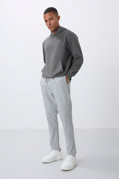 Textured Grey Surface Standard Fit Men's Tracksuit Bottom - 82155