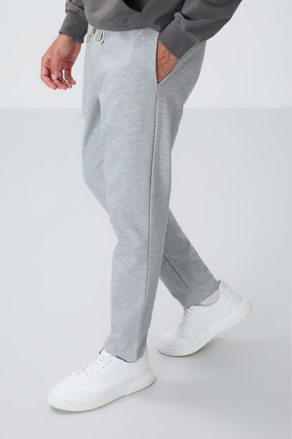 Textured Grey Surface Standard Fit Men's Tracksuit Bottom - 82155
