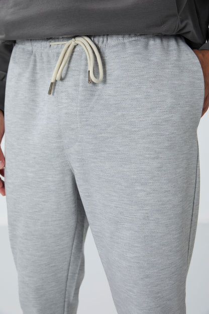 Textured Grey Surface Standard Fit Men's Tracksuit Bottom - 82155