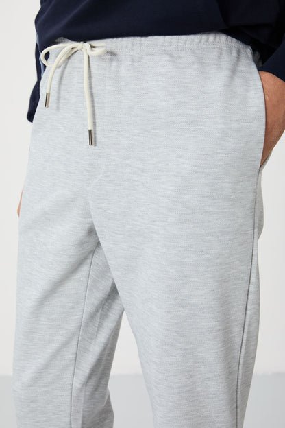 Textured Gray Surface Standard Fit Men's Tracksuit Bottom - 82156