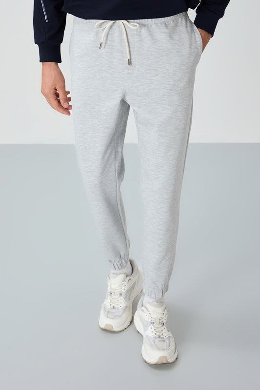 Textured Gray Surface Standard Fit Men's Tracksuit Bottom - 82156