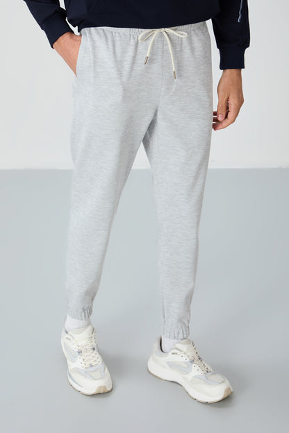 Textured Gray Surface Standard Fit Men's Tracksuit Bottom - 82156