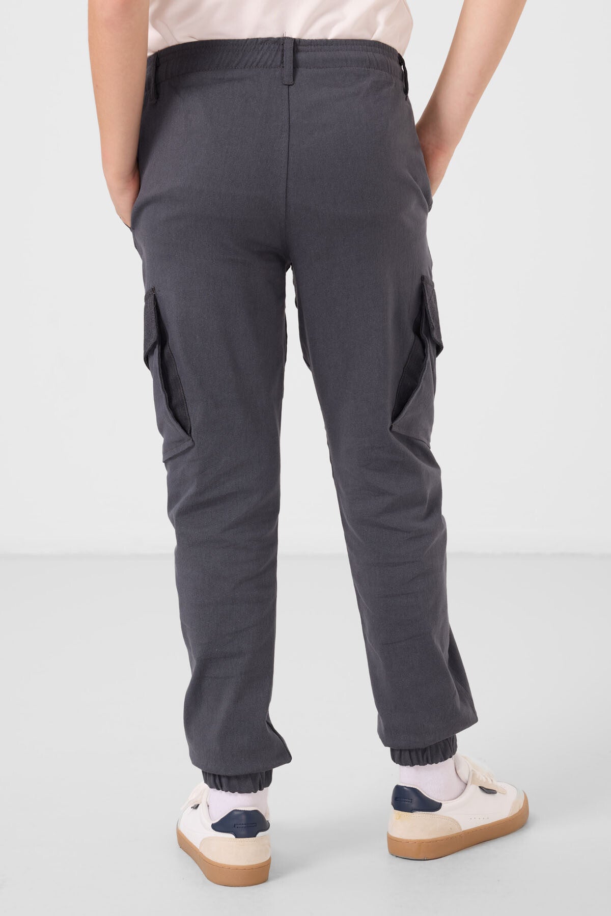 Grey Standard Fit Weaving Lightweight Flexible Chino Boys Trousers - 11271