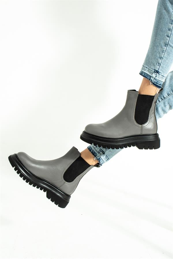 Diana Genuine Leather Grey Outdoor Women's Boots