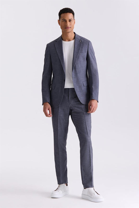 Gray Slim Fit Single Collar One Button Sports Suit