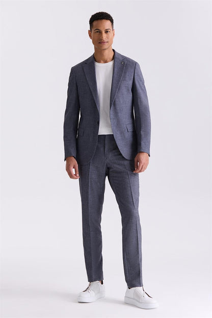 Gray Slim Fit Single Collar One Button Sports Suit