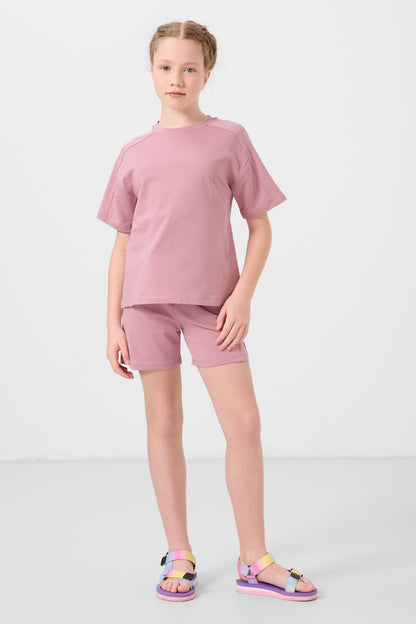 Rose Cotton Soft Woven Standard Fit Basic Girl Child Shorts Set - 75184