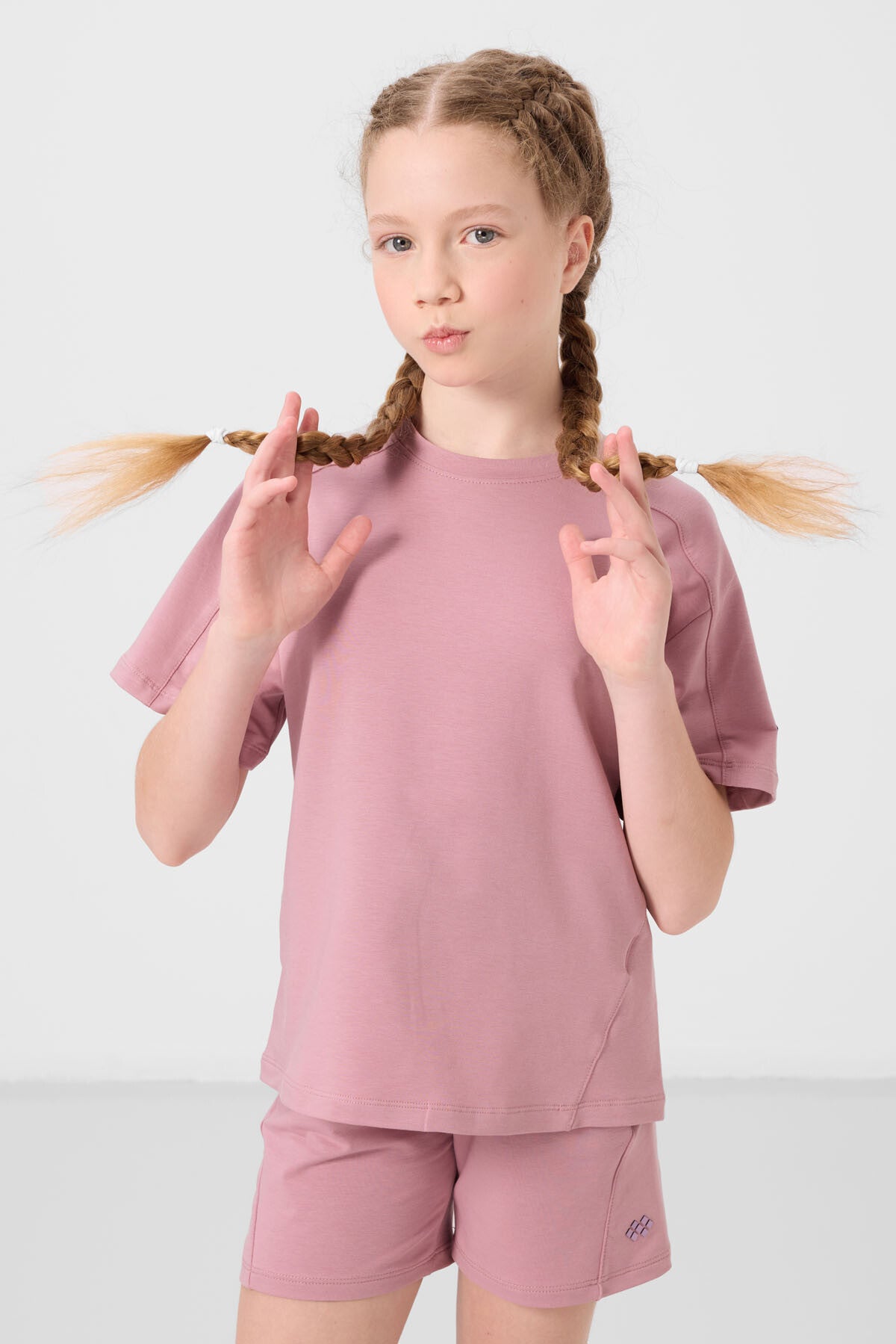 Rose Cotton Soft Woven Standard Fit Basic Girl Child Shorts Set - 75184