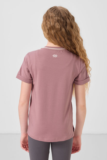 T-Shirt for Girls with O Collar Standard Fit Basic - 75177