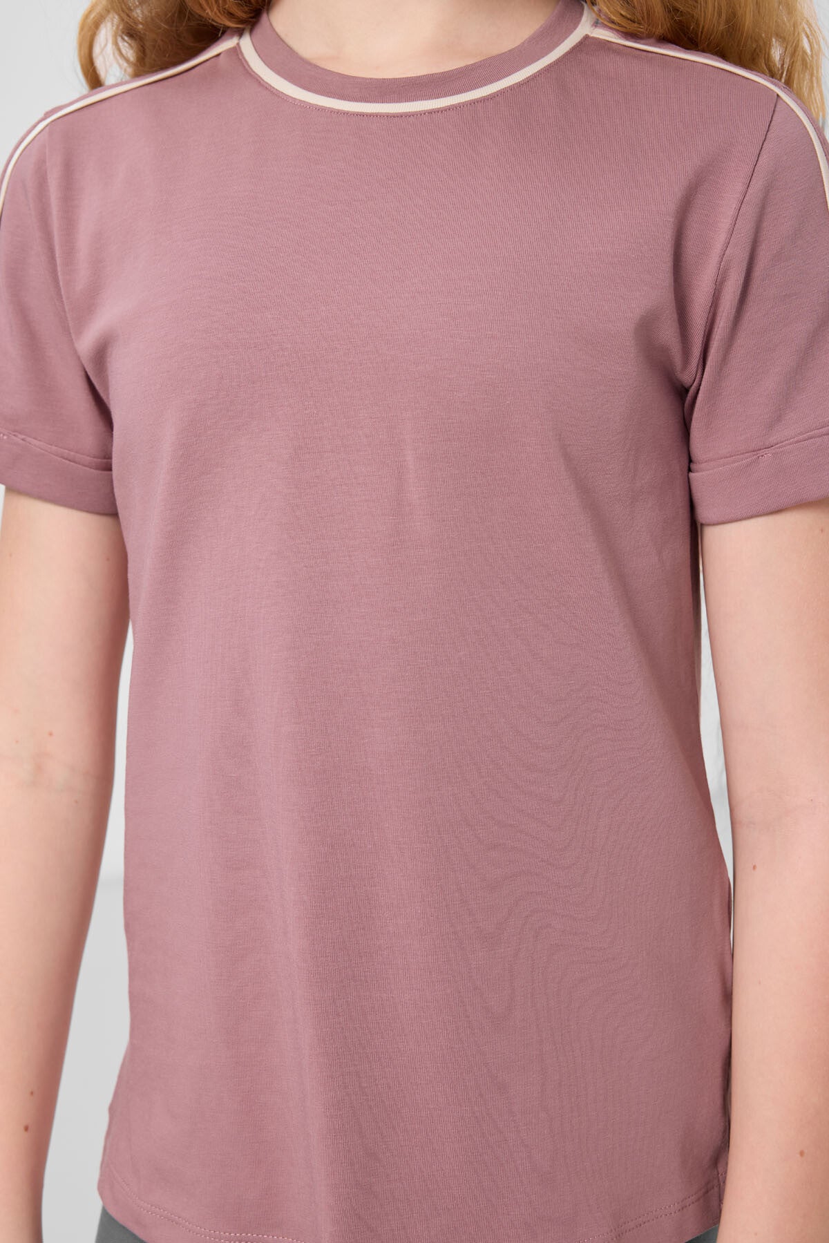 T-Shirt for Girls with O Collar Standard Fit Basic - 75177
