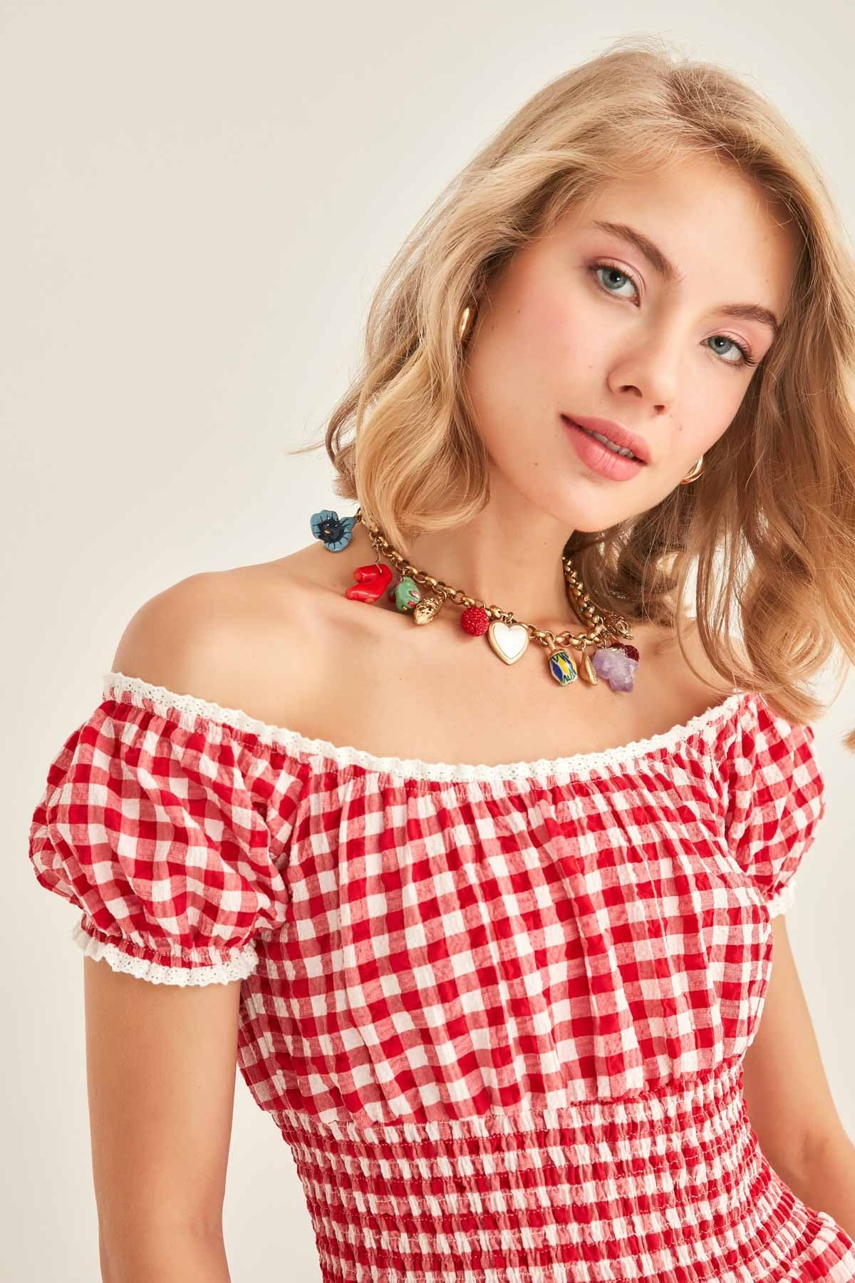 LACE STRIP DETAILED LONG COUNTRY DRESS