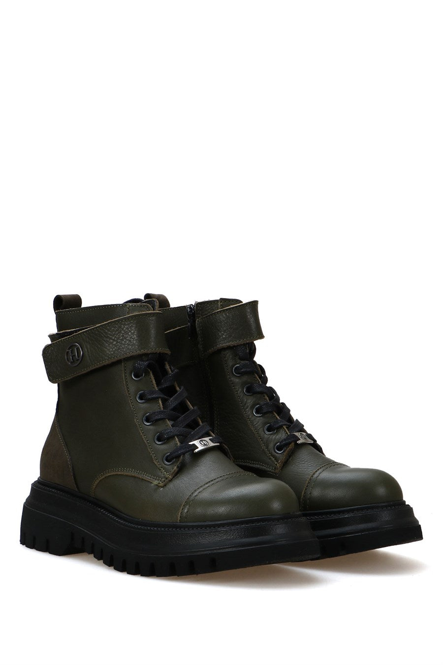 Cate Genuine Leather Khaki Antic Outdoor Female Boots