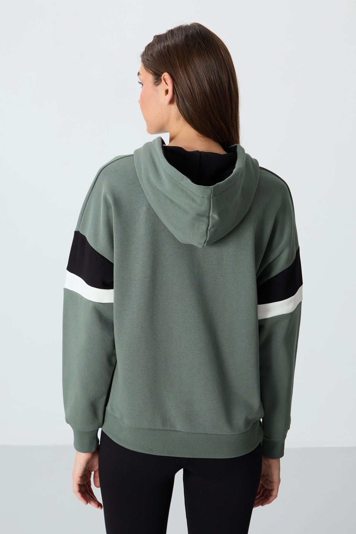 Rights Compact Cotton Thick Smooth Textured Hooded Oversize Fit Women's Sweatshirt - 97290