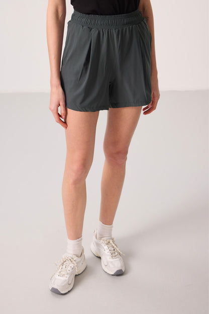 Polyester Hidden Pocket Zipper Comfort Fit Women's Shorts - 91014