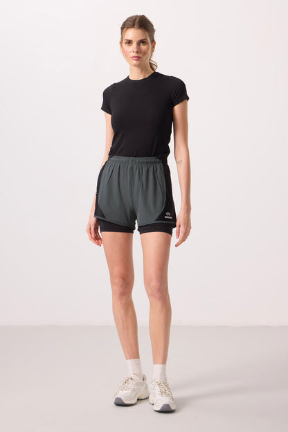 Rights Polyester Hidden Pocket Zippered Standard Fit Women's Lined Shorts - 91015