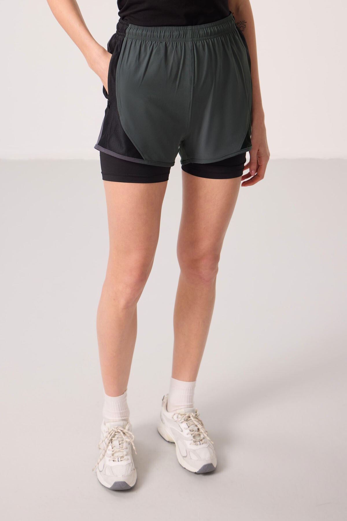 Rights Polyester Hidden Pocket Zippered Standard Fit Women's Lined Shorts - 91015