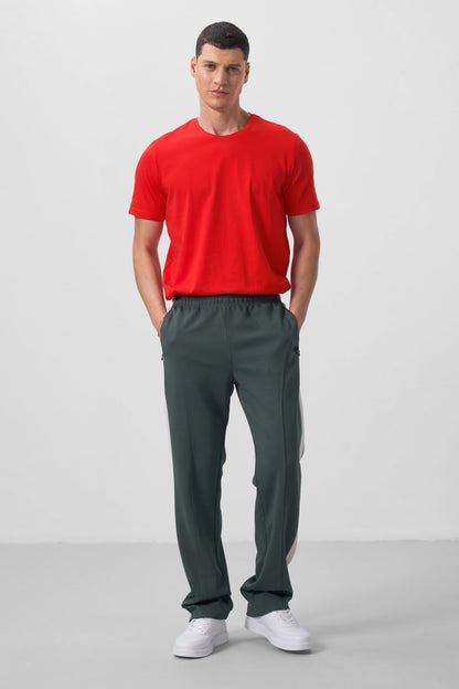 Textured Surface Right Standard Fit Palazzo Men's Trousers - 82171