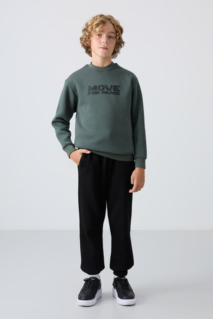 Cotton Right Thick Fleece-Lined Soft Textured Standard Fit Printed Boys' Sweatshirt - 11216