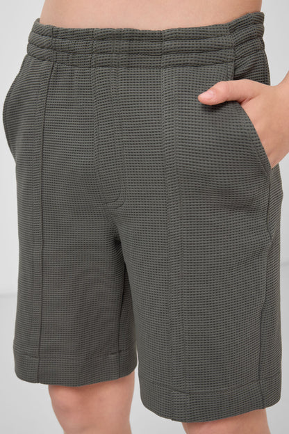 Cotton Khaki Soft-Woven Standard Fit Basic Boys Shorts - 11289