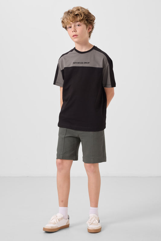Cotton Khaki Soft-Woven Standard Fit Basic Boys Shorts - 11289