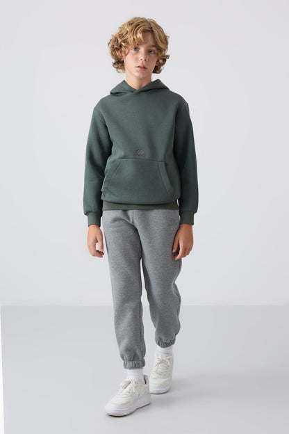 Cotton Thick Fleece-Lined Soft Textured Standard Fit Printed Boys' Sweatshirt - 11215