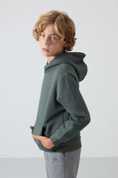Cotton Thick Fleece-Lined Soft Textured Standard Fit Printed Boys' Sweatshirt - 11215