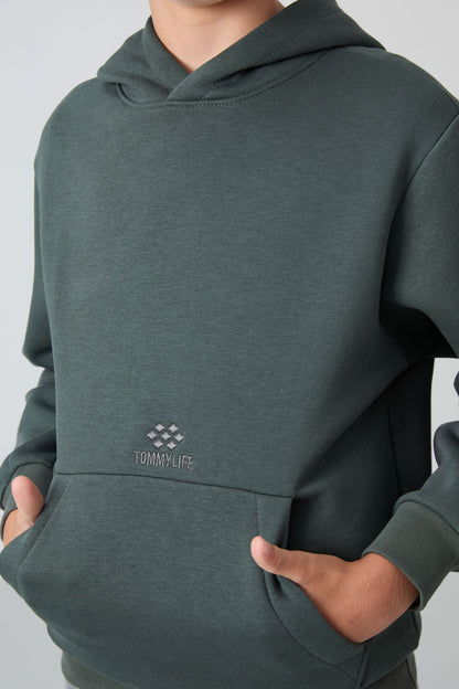 Cotton Thick Fleece-Lined Soft Textured Standard Fit Printed Boys' Sweatshirt - 11215