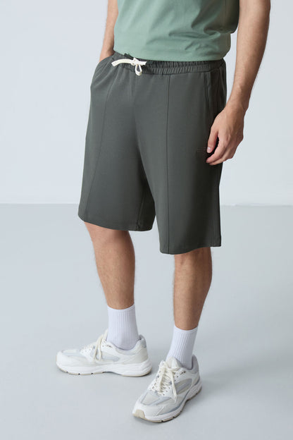 Cotton Right Thick Soft Textured Standard Fit Basic Men's Shorts - 81277