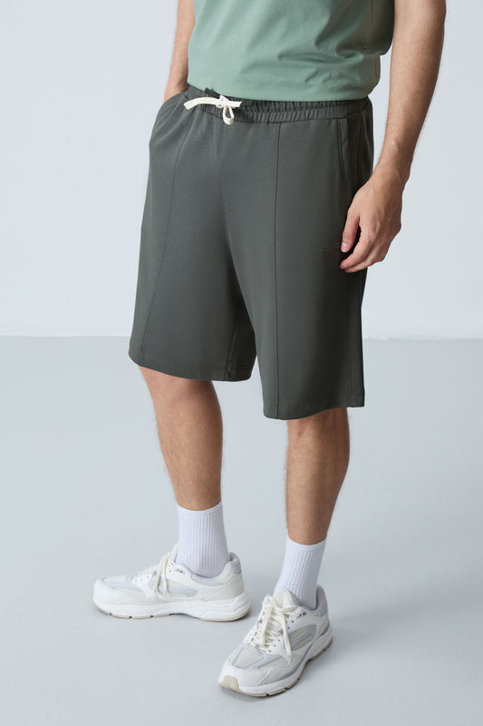 Cotton Right Thick Soft Textured Standard Fit Basic Men's Shorts - 81277