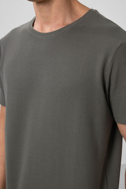 Textured Surface Comfort Fit Basic Men's T-Shirt - 88436