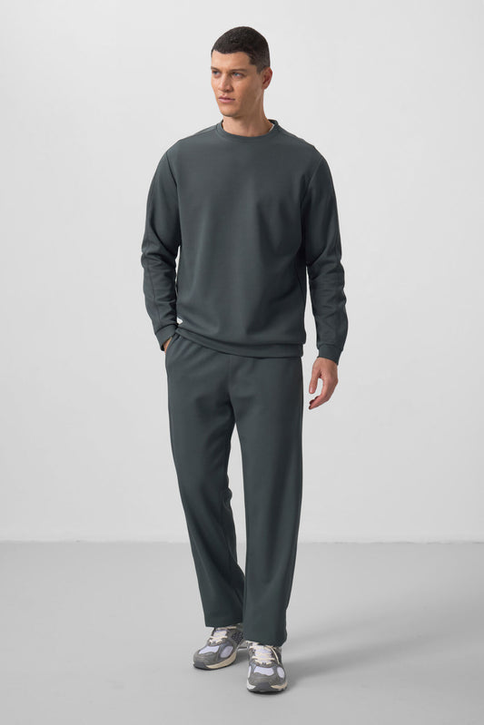 Textured Surface Right Oversize Men's Tracksuit Set - 85275