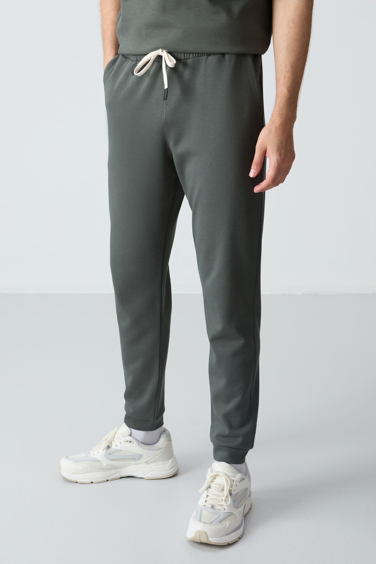 Cotton Right Thick Soft Textured Oversize Fit Basic Men's Tracksuit Set - 85261