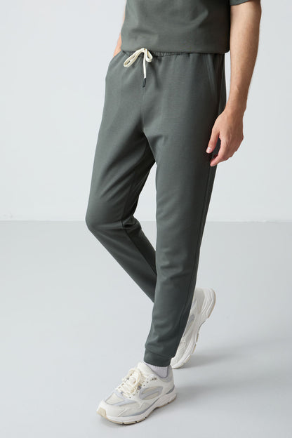 Cotton Right Thick Soft Textured Oversize Fit Basic Men's Tracksuit Set - 85261
