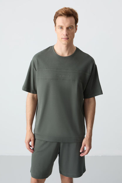 Cotton Thick Soft Textured Oversize Fit Basic Men's Shorts Set - 85257