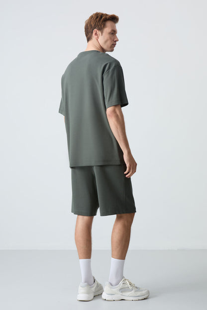 Cotton Thick Soft Textured Oversize Fit Basic Men's Shorts Set - 85259