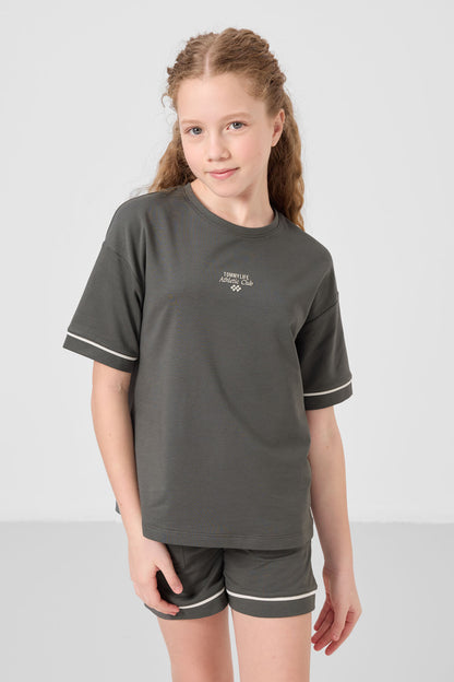 Cotton Khaki Soft Woven Standard Fit Basic Girls Shorts Set - 75183