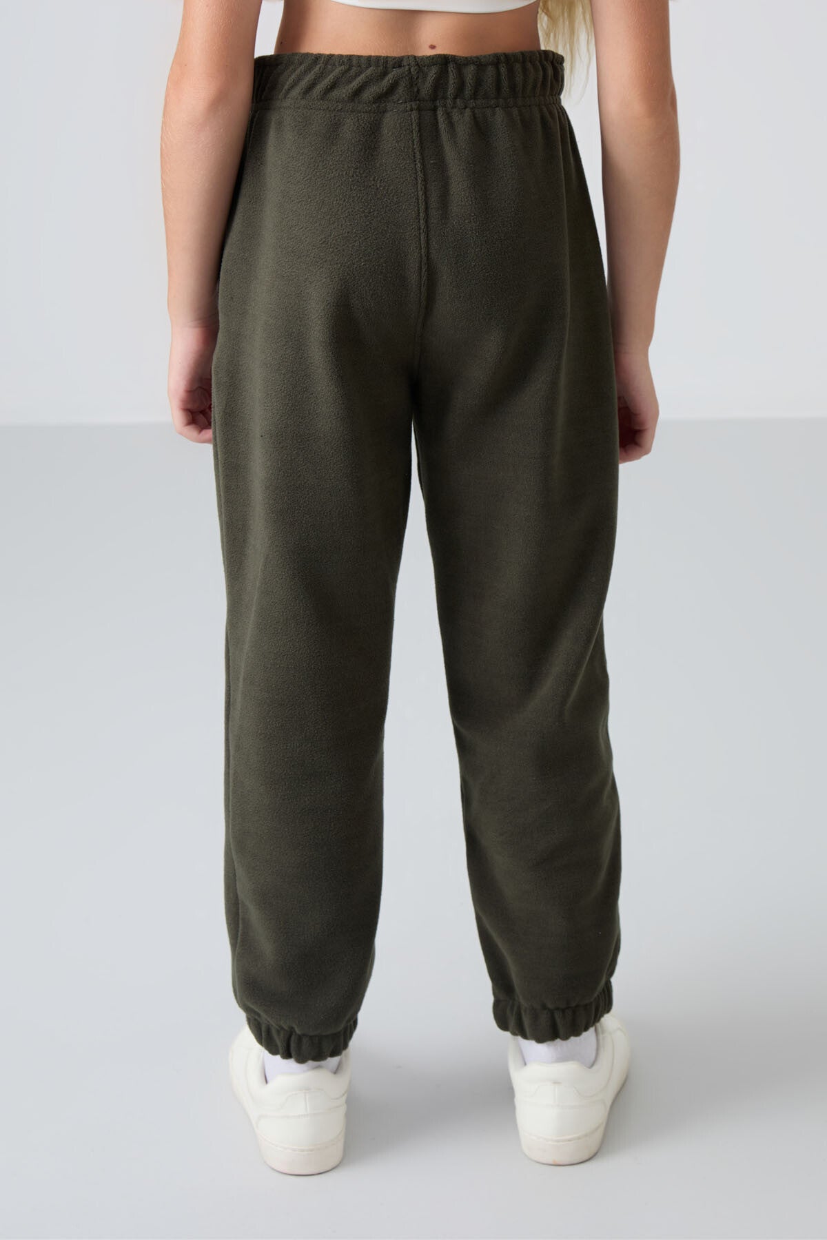 Thick Right Soft Textured Standard Fit Embroidered Fleece Girls' Tracksuit Bottom - 75155