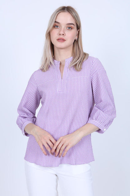 JUDGE COLLAR WITH TROJAN SLEEVE BLOUSE