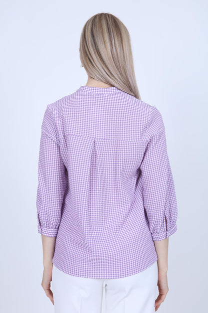 JUDGE COLLAR WITH TROJAN SLEEVE BLOUSE