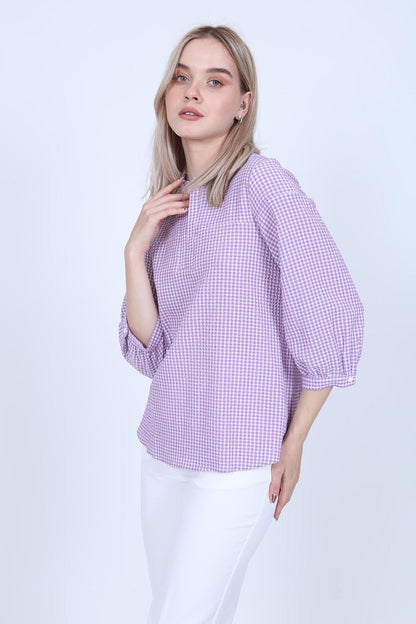 JUDGE COLLAR WITH TROJAN SLEEVE BLOUSE