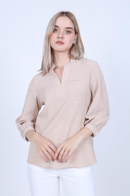 JUDGE COLLAR WITH TROJAN SLEEVE BLOUSE